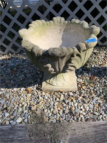 Concrete English acanthus leaf urn