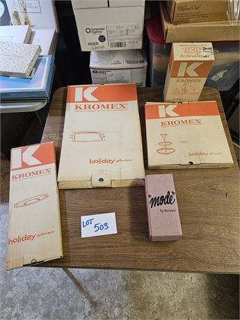 Vintage Kromex Sugar / Cream / 2 Tier Server Trays & More