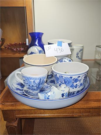 Mixed Decor Lot:Blue Delfts/Avon Cottage/Enoch Wedgewood & More
