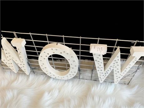 WOW Sign On Metal Grid W/Marquee Style Letters Embedded With Lights