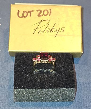 14k Purple Garnet Ring Sz 10 3.3 dwt