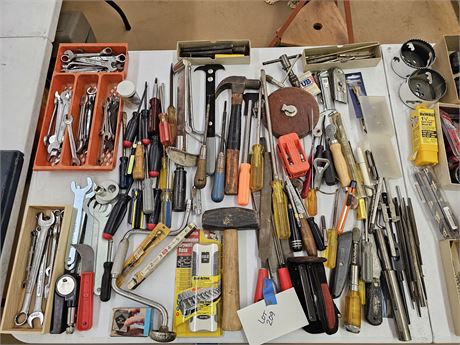 Very Large Mixed Hand Tool Lot:Wrenches/Screwdrivers/Hammers & Much More