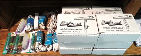 10 Band Stand Music Stand Lamps, Bulbs, Ext Cords