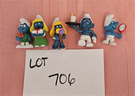 Original Vintage PVC Schleich Peyo Mixed Figurines Lot - 1980's Dates, Sizes