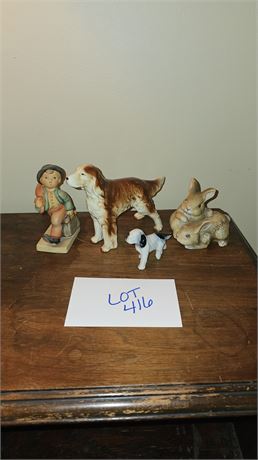 Goebel Figurine, Homco Rabbit & Dog Figurines