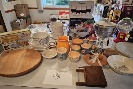 Cupboard Cleanout:Plates,Cups,Cutting Board, Ice Bucket, Kitchen Gadgets & More