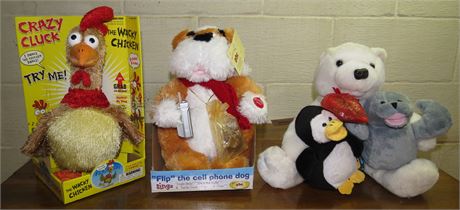 Crazy Cluck, Flip The Cell Phone Dog, Holiday Plush