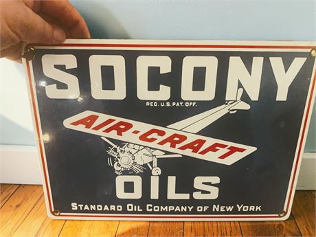 Replica Socony Aircraft Oils Metal Advertising Sign