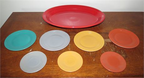 Fiesta Platter, Hazel Atlas Small Saucers