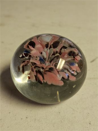 Glass Pink-Tones Paper Weight