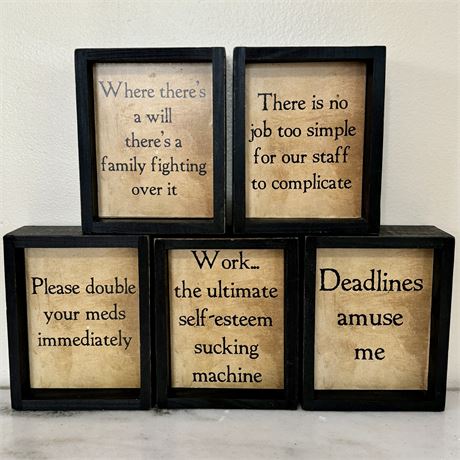 Funny Humorous Rustic Farmhouse Desk Shelf Plaques