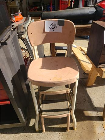 Vintage Marsh Allan Metal Chair Step Stool