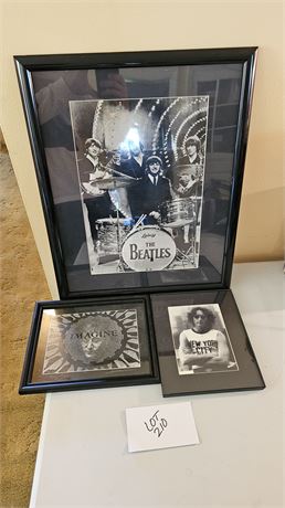 Beatles Imagine Print, B&W John Lennon Photo Print & Beatles B&W Photo Print
