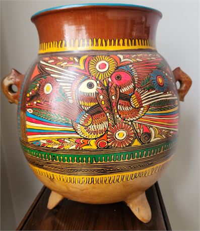 Vintage Hand Painted Mexican Folk Art Planter *see photos*