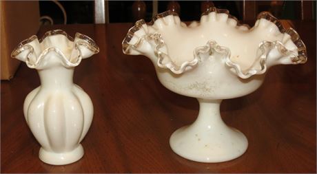 Milkglass Vase, Dish