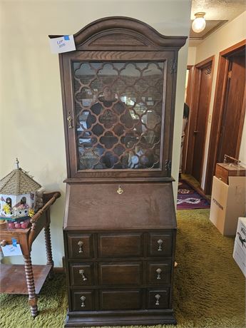 Vintage Wood Secretary Desk Cabinet