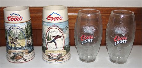 Coors Steins, Coors Light Football Glassware