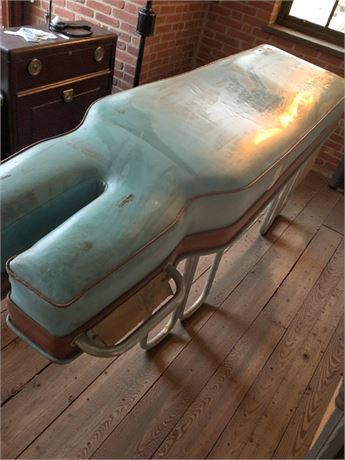 Vintage Teal Blue/Orange Padded Massage Table