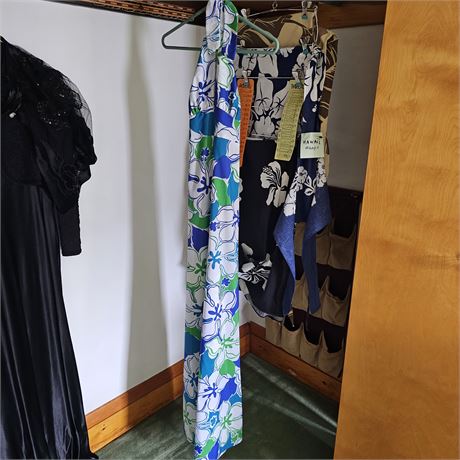 (3) Hawaiian Dress Wraps & Floral Halter Dress