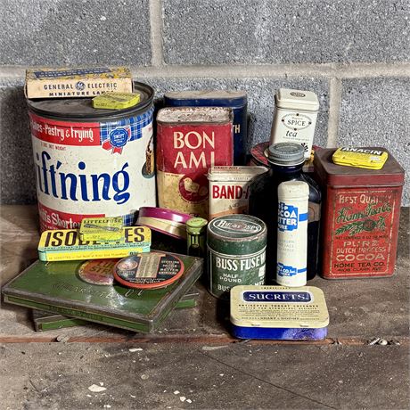 Collection of Old Advertising Tins