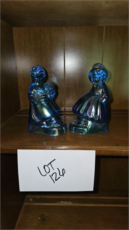 Wheaton Blue Iridescent Maiden Book End's