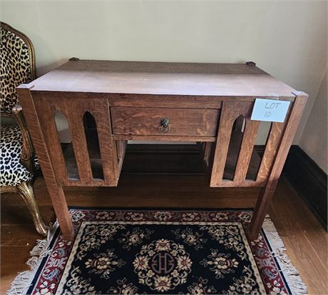 Antique Arts & Crafts Oak Library Table Early 1900's Era