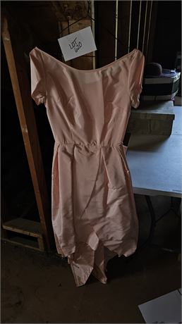 Vintage Peach Satin Bridesmaid Dress Size Medium