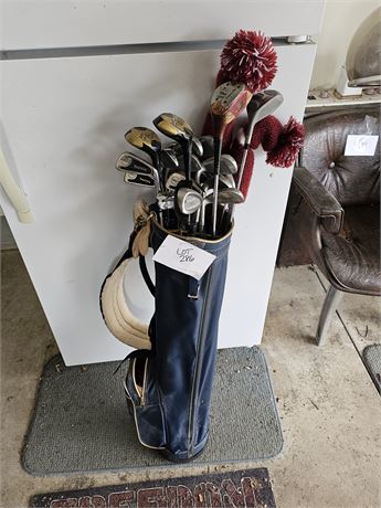 Mixed Golf Clubs- Wilson, Spalding, Dunlop Plus Golf Bag