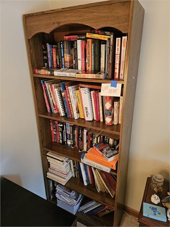 Pressed Wood Bookcase with Book Cleanout:Cookbooks/History & More