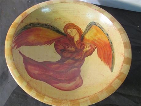 Vintage Tracy H S Porter Original Angel #451 Wood Bowl