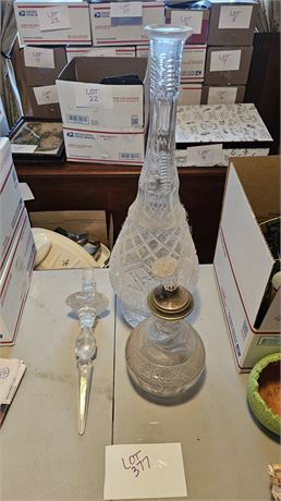 Large Crystal Vase Decanter & More