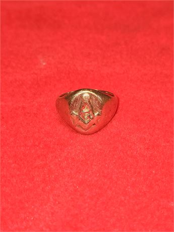10K Men's Freemason Masonic Gold Ring