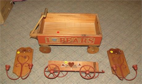 Wagon Decor and Candle Holders