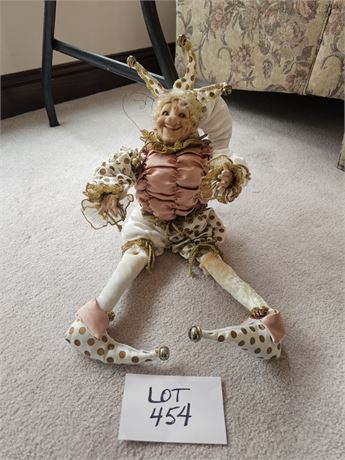 Vintage-Style Hand-Painted Jester Doll / Elf