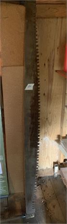 Vintage 2 Man Wide Blade Crosscut Saw With Handles 6 foot