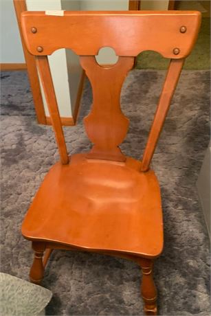 MCM Wood Desk or Dining Table Chair With Plank Seat
