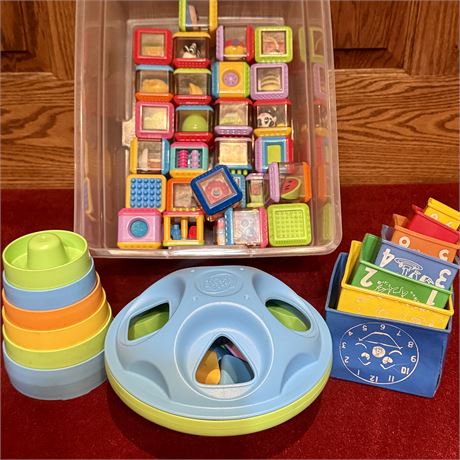 Toddler Toys!  Tote of Fun Blocks, Green Toys and Vintage Nesting Toy