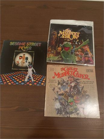 Album Lot - Sesame Street Fever, The Muppet Show, The Great Muppet Caper Albums