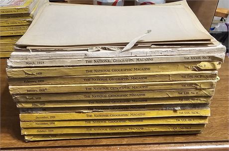 1936, 1928 & 1918 National Geographic Magazine Lot