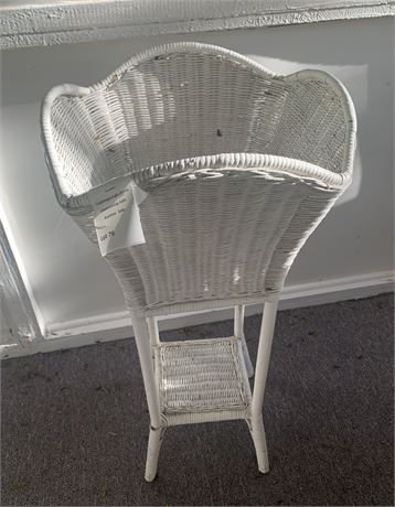 White Wicker Plant Stand