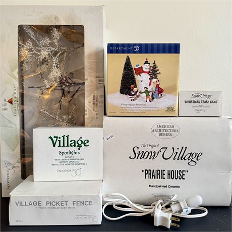 Dept. 56 Snow Village Prairie House and Accessory Pieces