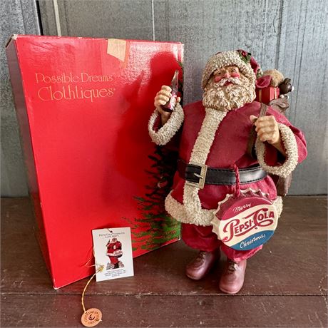 Clothtique Pepsi-Cola 1940's Santa Figurine w/ Box