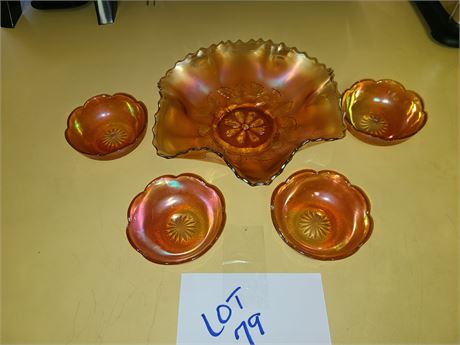 Marigold Carnival Daisy Bowl & Berry Bowls