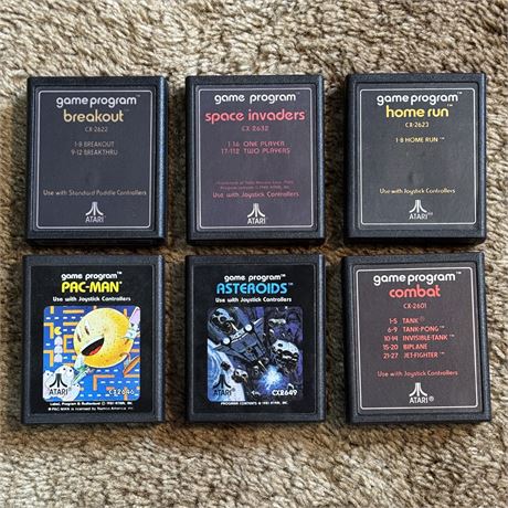 Atari 2600 Video Games - Pac Man, Asteroids, Space Invaders and More
