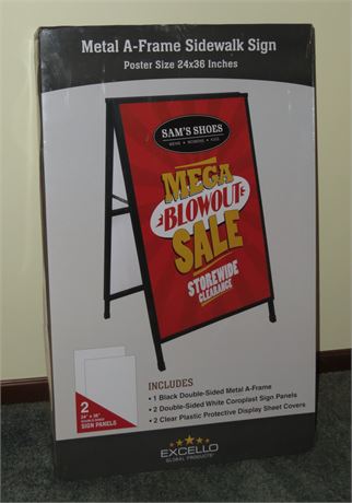 Metal A-Frame Sidewalk Sign