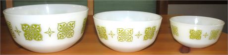 Fire King Clover Green Bowls