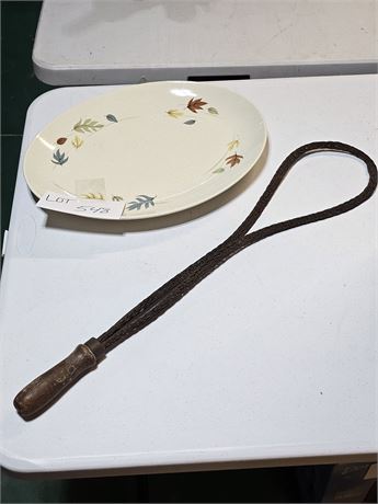 Franciscan Platter & Antique Rug Beater