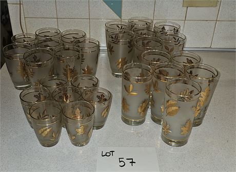 Libby Gold Oak Leaf Drinking Glasses & Juice Glasses