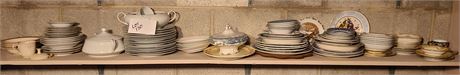 Mixed China & Dish Lot: Crown Victoria China/Sango/Autumn Leaf/Edwards & More