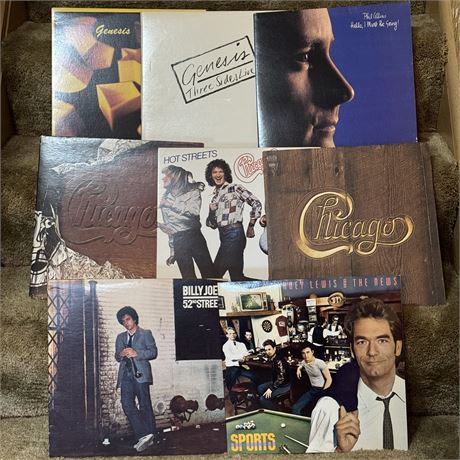 Pop/Soft Rock Vinyl Records Lot of 8 - Genesis, Chicago & More